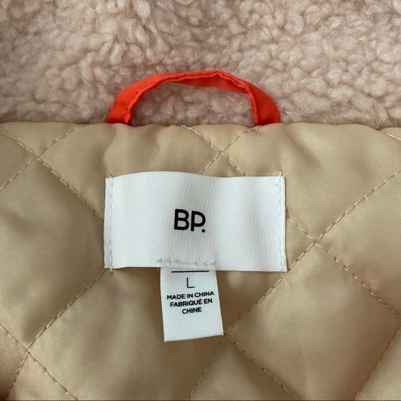 BP Faux Shearling Bomber Jacket In Beige Burnt NWT - Picture 9 of 12